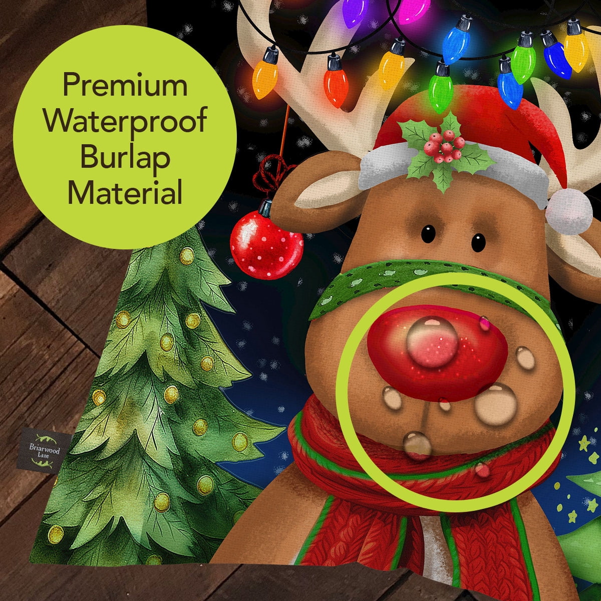 Briarwood Lane Christmas Indoor/Outdoor Pillow 17x17 Festive Reindeer For Christmas Pillow