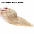 thumbnail image 6 of Benehair Clip In Remy Human Hair Extensions Silk Base Topper Hairpiece With Bangs Toupee Wig for Women Hair Loss Highlight Blonde, 6 of 11