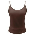 thumbnail image 5 of GPOECD Women Solid Color U Neck Thin Strap Stretchy Slim Fit Tank Top Casual Sleeveless Shirt for Outfits Z7313-Coffee,XXL, 5 of 6