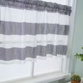 thumbnail image 4 of 2Pcs Grey_ 74x60cm Striped Bathroom Short Valance Rod Curtains, 4 of 8