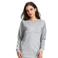 thumbnail image 5 of Breaise Women's Nursing Sweatshirt Breastfeeding Layered Top Long Sleeves Crewneck Sweatshirt Solid Maternity Tops Mama Pullover, 5 of 7