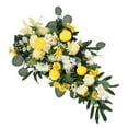 thumbnail image 2 of Artificial Teardrop Spring Summer Front Door Teardrop Wall Hanging Lemon Teardrop Floral Swag，Spring Summer Wreath for Wall Window Party Decor，21.6*13in, 2 of 9