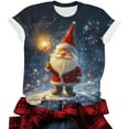 thumbnail image 5 of Craaazy Women's Shirts Christmas Printed Short Sleeved Round Neck Top Gifts, 5 of 5