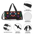 thumbnail image 6 of Xecao Colorful Floral2 print Round Travel Duffel Bag is a foldable gym bag with an inner pocket, perfect for travel sports, 6 of 8