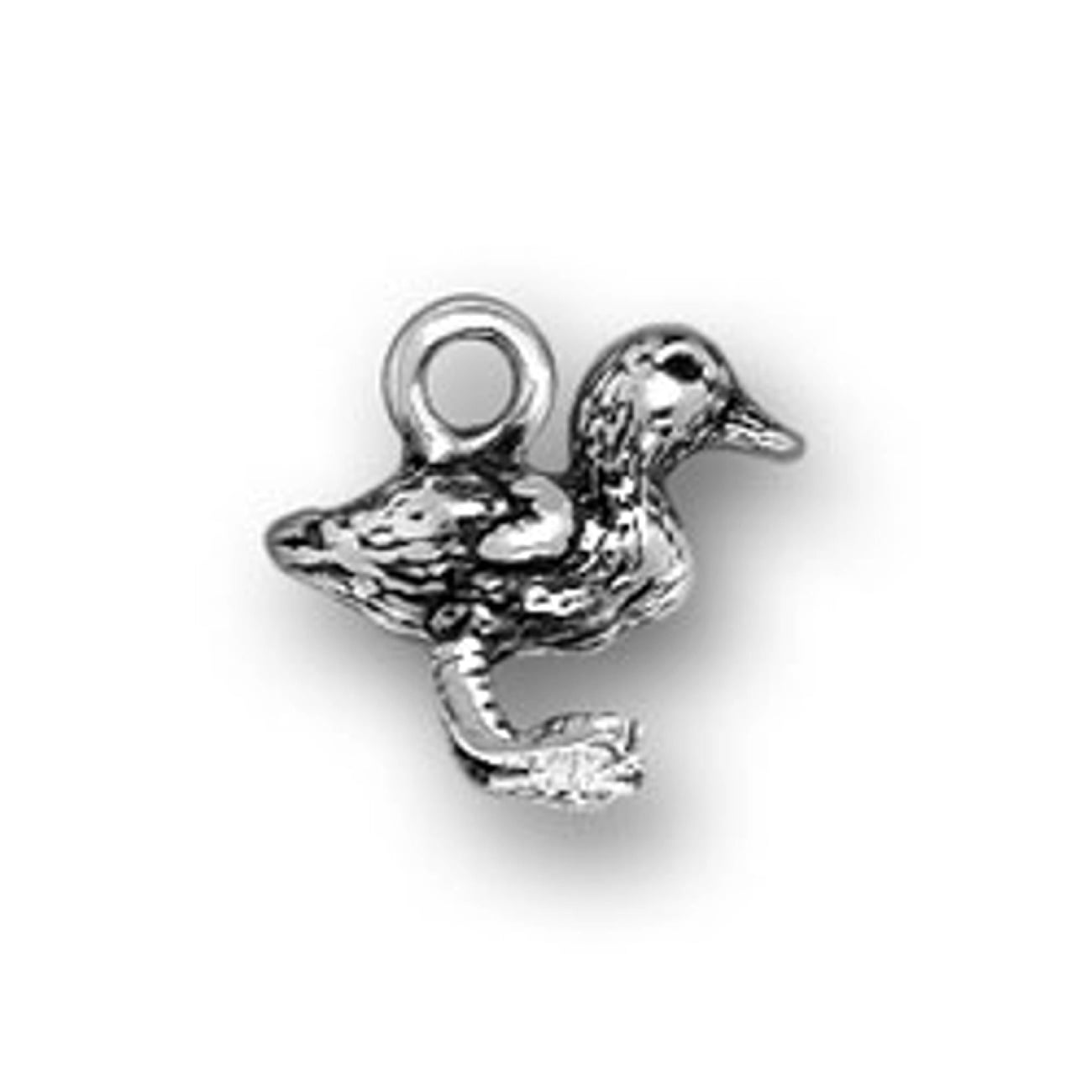Sterling Silver Girls .8mm Box Chain 3D Standing Pelican Pendant Necklace