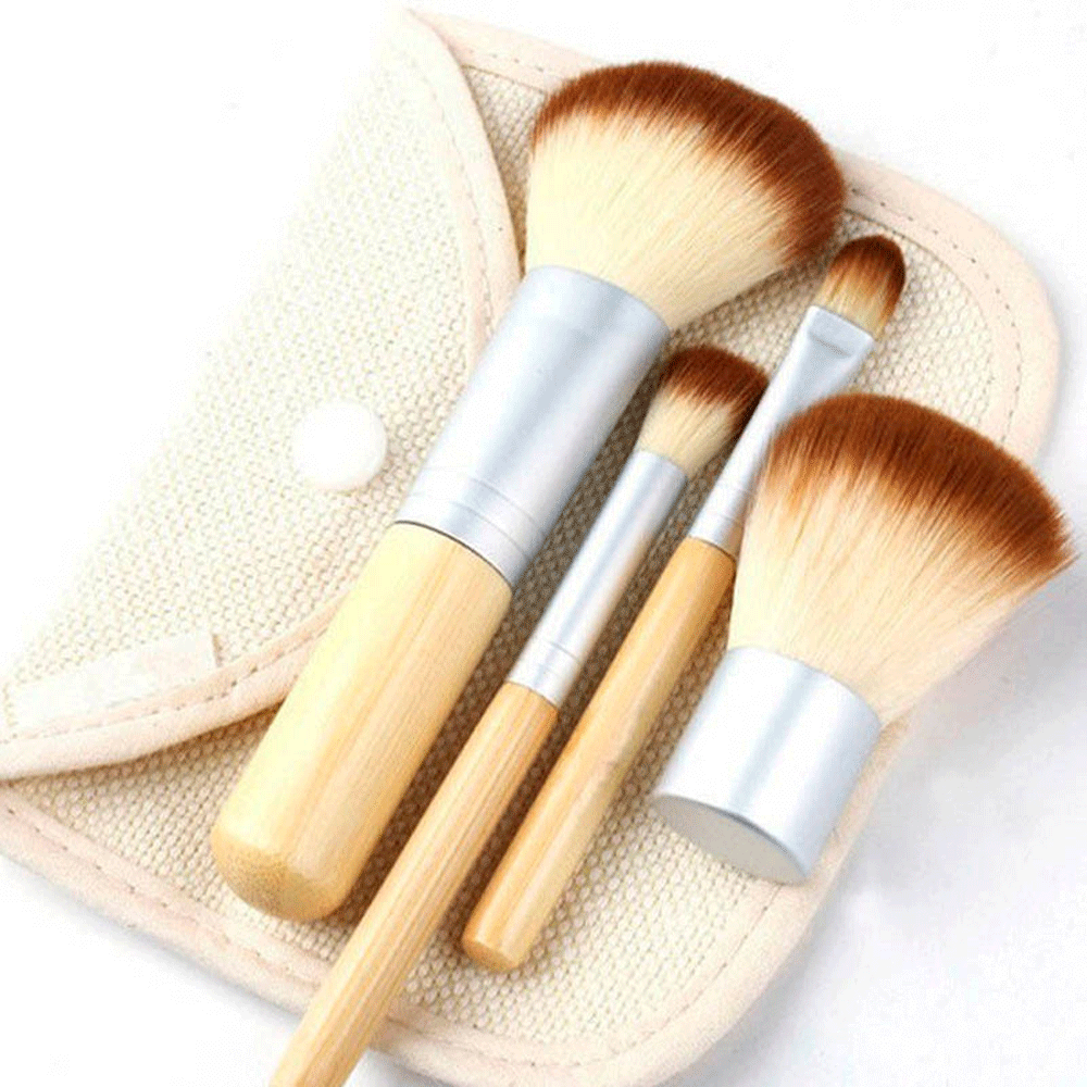 4pcs Pro Makeup Kabuki Brushes Cosmetic Blush Brush Foundation Powder