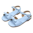 thumbnail image 3 of Gubotare Toddler Sandals Wide Girl's Baby Toddler Flatform Sandals Lightweight Shoes Sizes 1 (Blue,Big Kids 1), 3 of 5