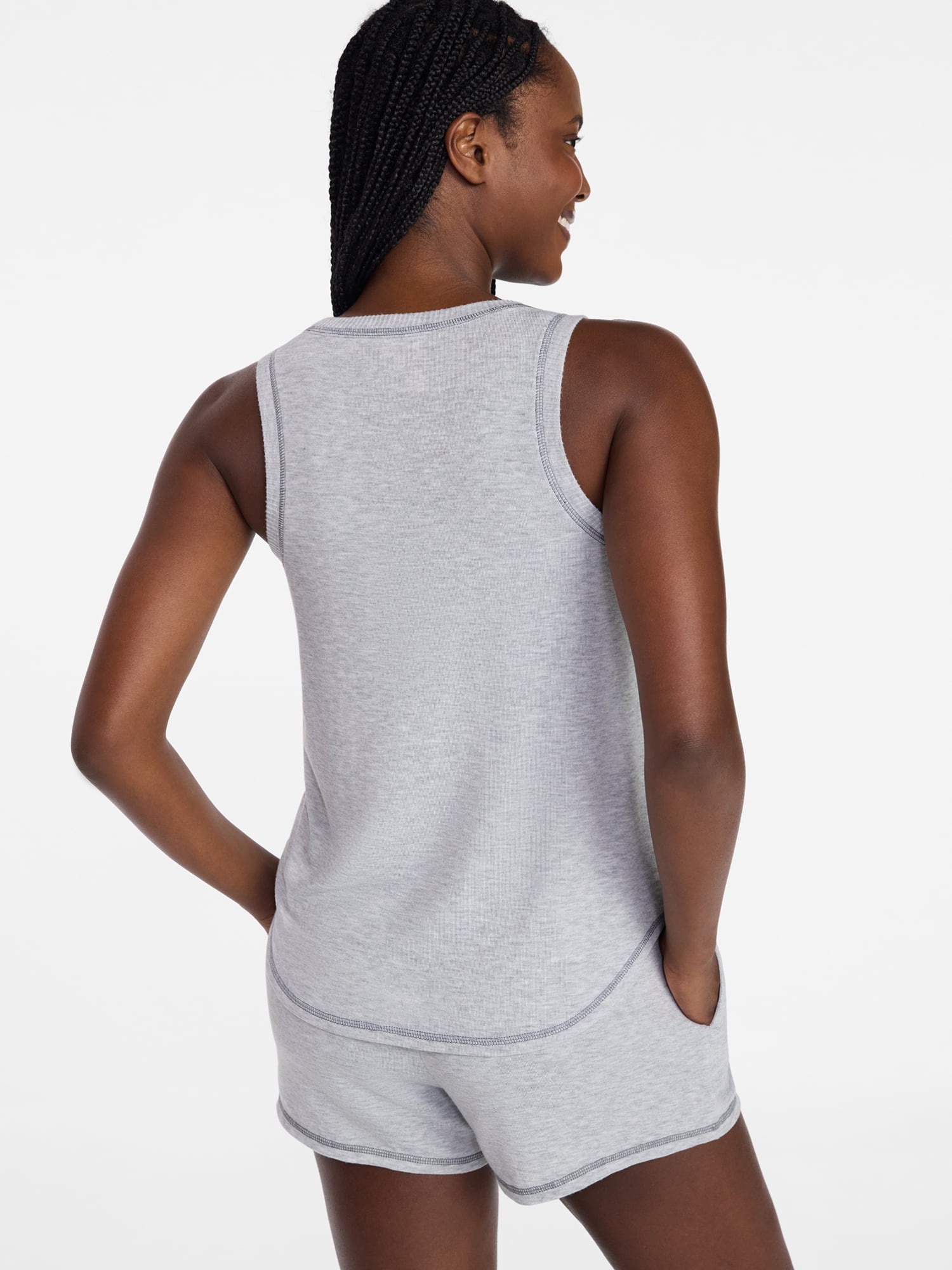 Joyspun Women's Cozy Lounge Collection Hacci Knit Sleep Tank Top, Sizes XS-3X
