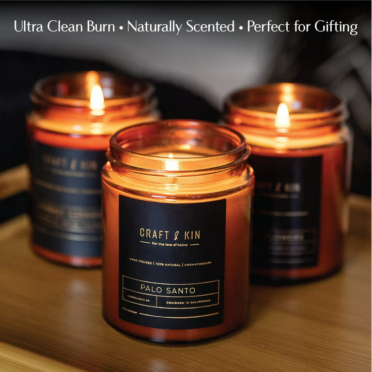 Craft & Kin Aromatherapy Soy Scented Candles - Fresh Linen (8 oz) 