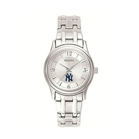 Women's Bulova Silver New York Yankees Stainless Steel Watch