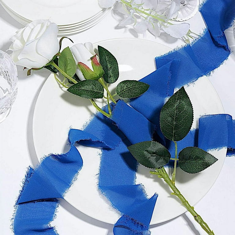 BalsaCircle 2 Royal Blue 1.5 x 6 yards Chiffon Ribbon Rolls Wedding Party  Favors DIY Crafts Gifts Decorations 
