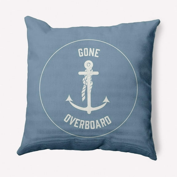 E by Design Gone Forever Overboard Nautical Indoor/Outdoor Throw Pillow