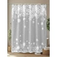 thumbnail image 4 of Fsddascl Grey Christmas Snowflakes Shower Curtain Set - Small 36" x 72" Washable Bathtub Curtain with 12 Hooks, Xmas Winter Textured Waterproof Fabric Stall Shower Curtains for Bathroom/Bathtub, 4 of 6