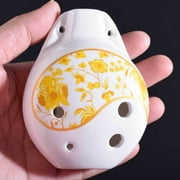 6 Hole Alto C Key Ceramic Ocarina Flute Beginner Folk Wind Instrument Handmade Style Musical Practice Tool