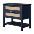 thumbnail image 2 of Dtwnek Nightstand with 2 Drawers and 1 Shelf, Wood Bedside Table for Bedroom, Living Room, Navy Blue, 2 of 9