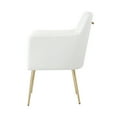 thumbnail image 5 of Marten White/Gold PU Leather Dining Chairs, Pack of 2, Gold Finish Handle and Legs, with Arms, 5 of 9