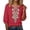 #02Red, variant on Linen Tops For Women Embroidered 3/4 Sleeve Bohemian Peasant Shirts V Neck Boho Spring 2026 Gauze Cotton Blouse Tunic Orange 3XL