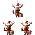 thumbnail image 2 of DQrwqpou 3 Piezas Alce Dibujos Animados Acrílico Navideño Con Sombrero Navidad Decoraciones Colgantes para (1), 2 of 4