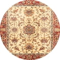 thumbnail image 1 of Ahgly Company Indoor Round Abstract Mustard Yellow Oriental Area Rugs, 4' Round, 1 of 6