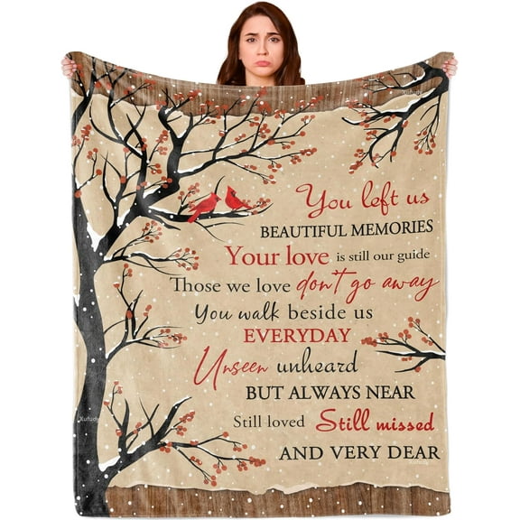 Remembrance Gift Blanket, Commemorative Blanket, Soft Throw Sympathy Gifts for Loss of Loved One, Memorial Gifts for Loss of Mom/Dad, Bereavement Gift Ideas, 60"x50"