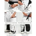 thumbnail image 5 of YOIAVIAOY Womens Snow Ski Pants Overalls Waterproof Athletic Bibs Workout Casual Winter Warm Bib White M, 5 of 7
