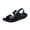 Black, variant on Men's Beach Sandals Leather Adjustable Buckle Strap Platform Slippers Comfortable Cut out Slides Open Toe Summer Beach Slip on Shoes Brown Size 8