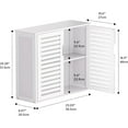 thumbnail image 3 of White Bathroom Cabinet Over Toilet, Bamboo Hanging Medicine Cabinet, Wall-Mounted Storage Organizer, Kitchen Cupboard with Double Doors and Adjustable Shelf, 3 of 17