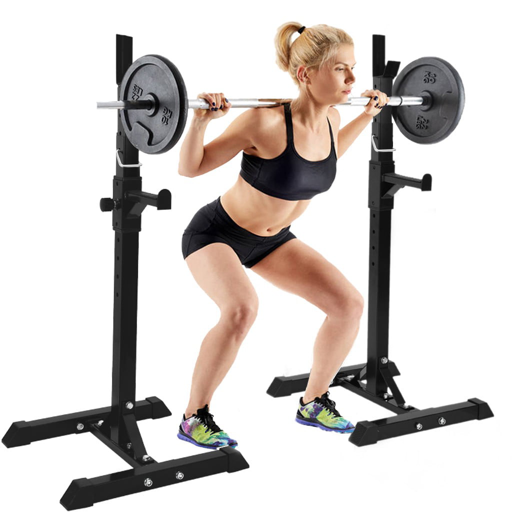 Multi Function Squat Rack Weight Lifting Barbell Stand Height Adjustable 440LBS 