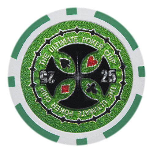 Details about   Ultimate Casino Laser Clay Poker Chips $1 25pcs New in package 