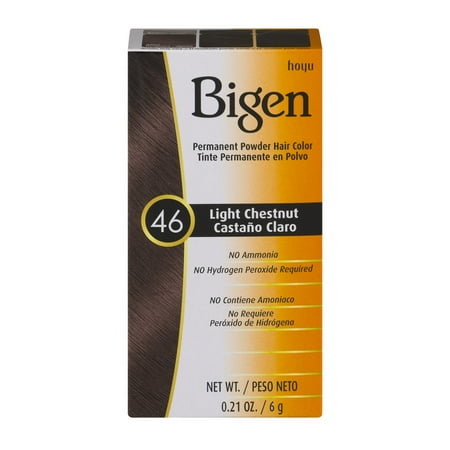 Bigen Permanent Powder Hair Color 46 Light Chestnut, 0.21 ...