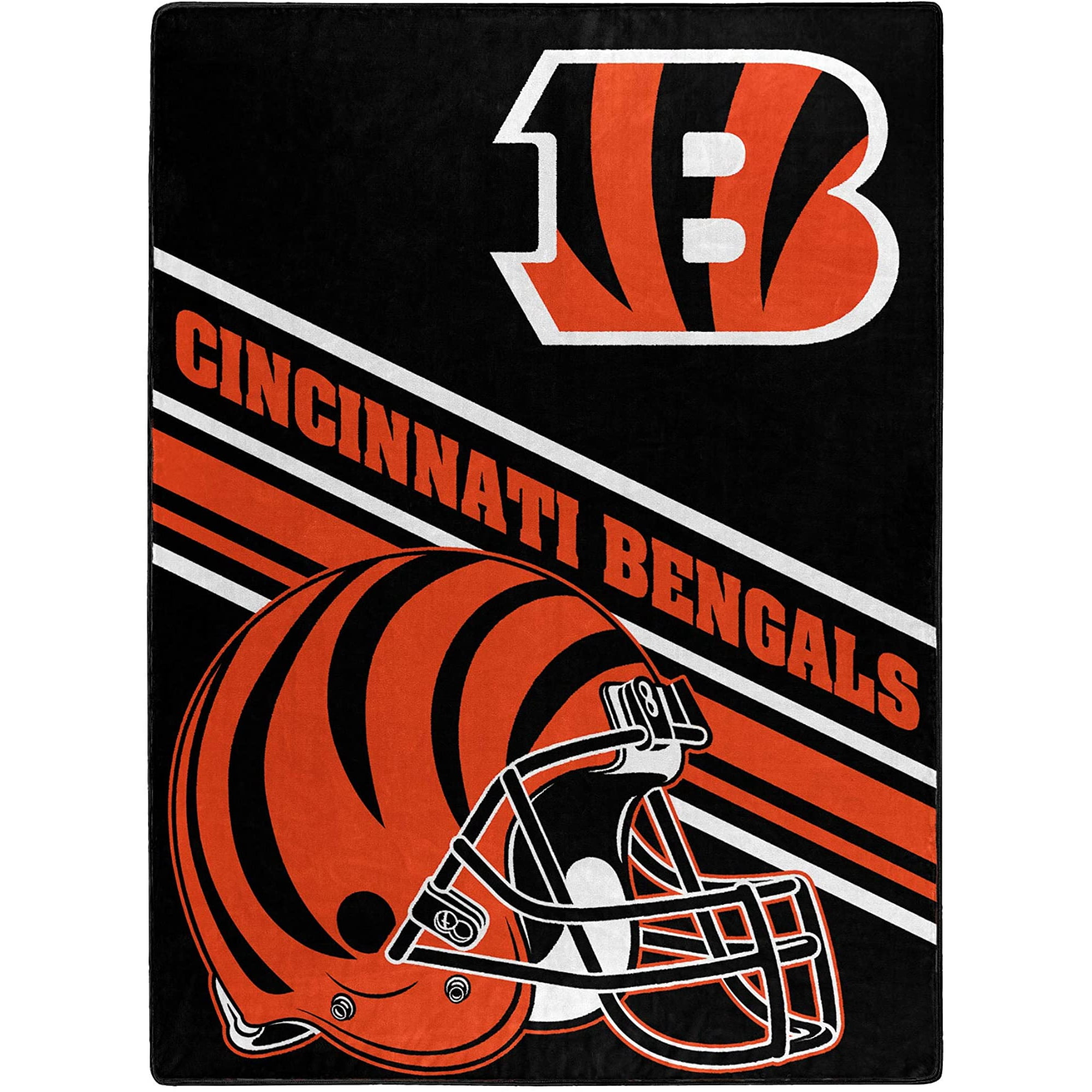 Nfl Cincinnati Bengals Slant Raschel Throw Blanket