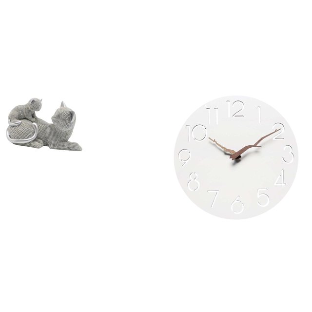 Estatua de gato, figura decorativa, reloj de pared, tablero de fibra de resina, moderno, creativo, estante de escritorio, adorno de oficina, movimient