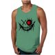 thumbnail image 4 of Ceisia Men's Slim Fit Crew Neck Sleeveless Tank Top Edgy Demon Smile Graphic Print Athletic Shirt Green M Gifts, 4 of 5