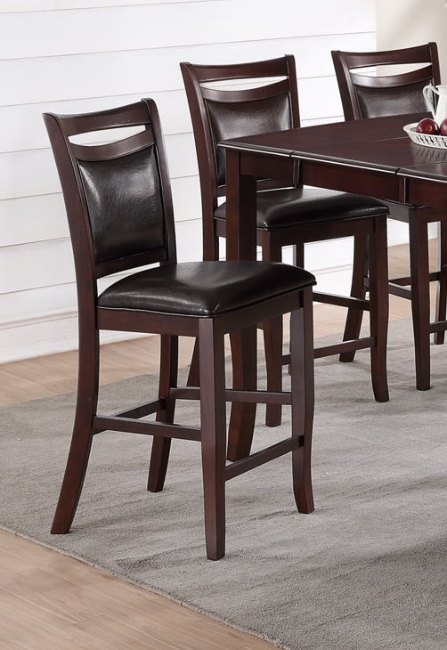 Photo 1 of Poundex F1389 Reto Style Counter Ht Chairs Dark Brown Finish Set Of 2