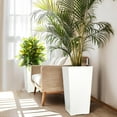 thumbnail image 5 of TROPOW 30" Tall Planters Set of 2, Outdoor＆Indoor Black Planter Pots, High Front Porch Planter Pots with Drainage Holes＆Water Level Monitor＆Inner Bucket, Automatic Watering, White, 5 of 10