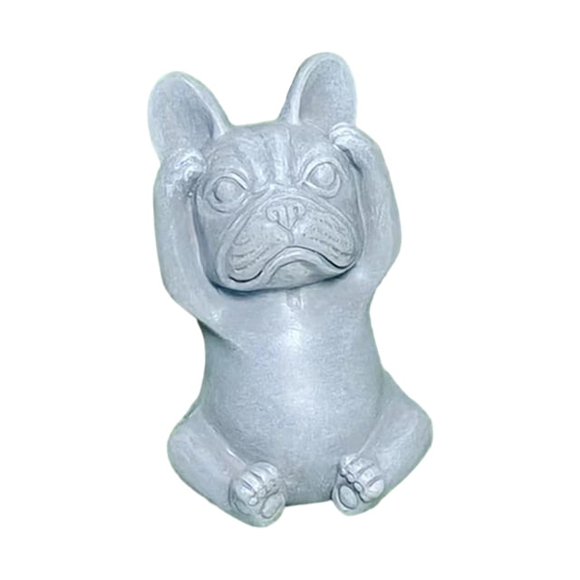 Estatua de Francés, escultura de perro, estatua creativa de perro sentado, adornos para jardín, camas de flores al aire libre, regalo de , No escuchar No escuchar