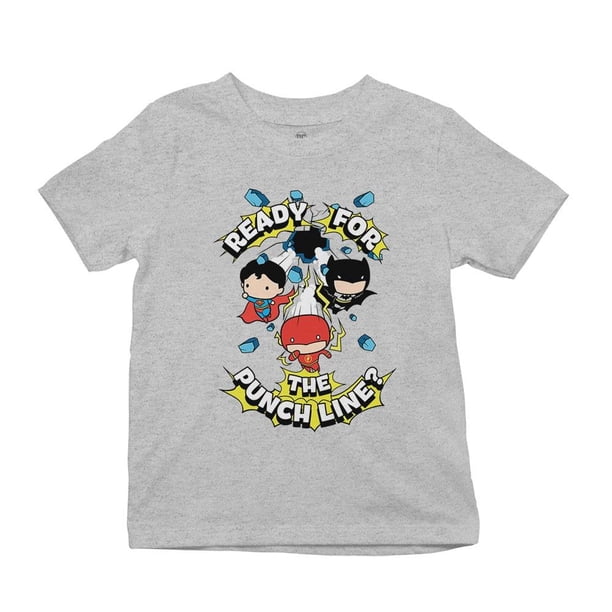 Playera Fan Army Justice League Talla 10 punch line manga corta gris