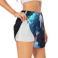 thumbnail image 3 of Lsque Crystal Pattern White Horse Printed Women's Running Shorts with Liner Pockets,Elastic Quick Dry Workout Athletic Gym Yoga Shorts,Womens High Waist Shorts-X-Large, 3 of 9