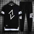 thumbnail image 4 of Conjuntos de pantalones Ropa deportiva Ropa de hombre Chándal estampado Camiseta blanca Sudadera para hombre Trajes deportivos Estilo coreano Xl holgado, 4 of 5