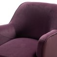 thumbnail image 6 of 14 Karat Home Accent Velvet Chair for Living Room, Upholstered Armchair with Golden Finish, Purple, 6 of 9