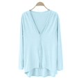 thumbnail image 2 of Bovemsi Cardigan Sweaters for Women Ladies' V Neck Front Short Rear Long Irregular Sleeve Cardigans Lightweight, 2 of 9