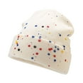 thumbnail image 2 of ZSQDM Hat Warm Chunky Cable Knit Polka Dots Hats Soft Stretch Thick Cute Knitted Cap for Cold Weather Letter Hats beanies Hat Hanger berets Solar Post Cap Lights, 2 of 4