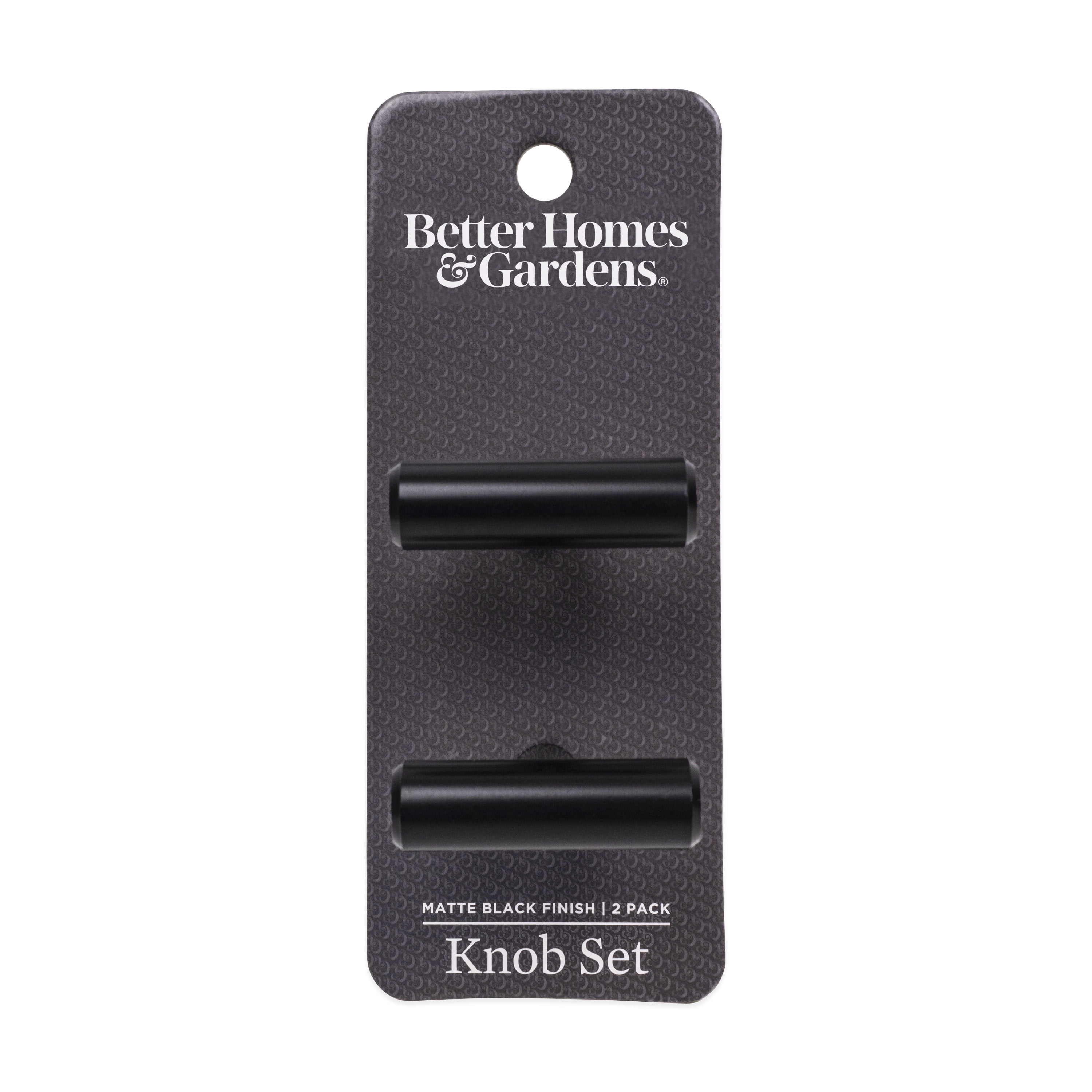 (2 pack) Better Homes & Gardens 1-9/16" (40mm) (3.5oz) Bar Knob, Matte Black, 2 Pack