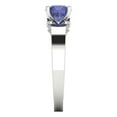 thumbnail image 3 of 1.06 ct Round Cut Simulated Tanzanite Solitaire with Accents Engagement Ring for Women in 18K White Gold, 3 of 5