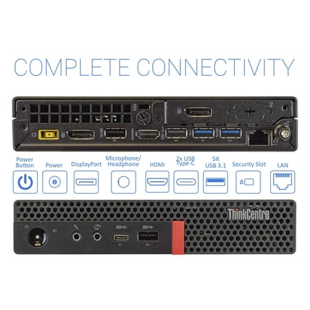 Lenovo ThinkCentre M720q Mini PC, Intel Core i3-8100T 3.1GHz, 8GB