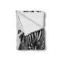 thumbnail image 2 of Animal Soft Flannel Fleece Throw Blanket, Zebras Wildlife Burchell Safari Theme National Park Monochrome Picture, Cozy Plush for Indoor and Outdoor Use, 50" x 70", Black White, by Ambesonne, 2 of 6