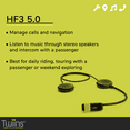 thumbnail image 2 of Twiins HF3 5.0 Intercom Bluetooth Motorcycle Helmet Communication Headset, 2 of 12