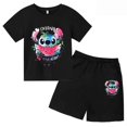 thumbnail image 3 of Conjunto de 2 camisetas y pantalones cortos de Disney Stitch para niños de 1 a 14 años, ropa informal de verano de manga corta con estampado de anime para niños, 3 of 5
