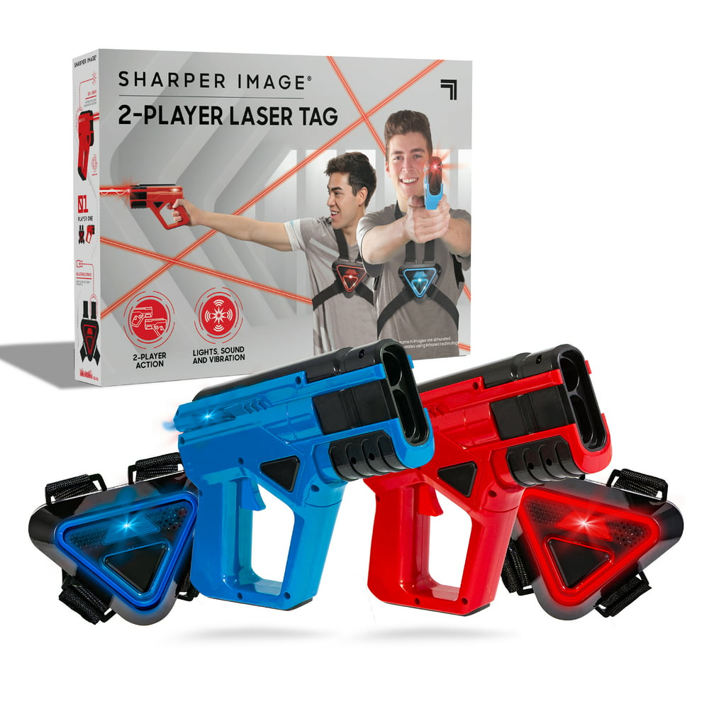 SHARPER IMAGE TwoPlayer Toy Laser Tag Gun Blaster & Vest Armor Set for Kids, Safe for Children