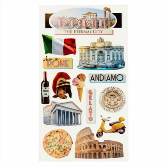 12 Pack: Rome Dimensional Stickers by Recollections